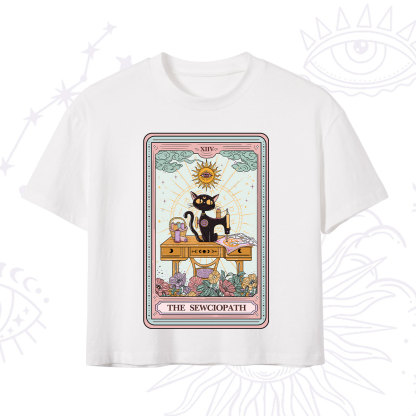 Purplehecate The Sewciopath Tarot Card Crop T-Shirt