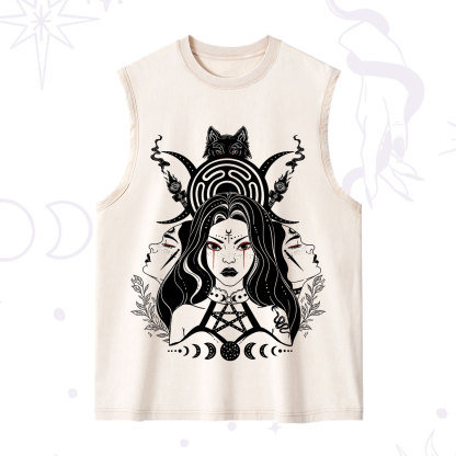 Purplehecate The Triple Moon Goddess Hecate Washed Tank