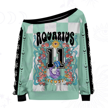 Purplehecate Aquarius Spirit Zodiac Off The Shoulder Graphic Jersey