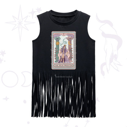 Purplehecate The High Priestess Tarot Card Fringe Tank Top