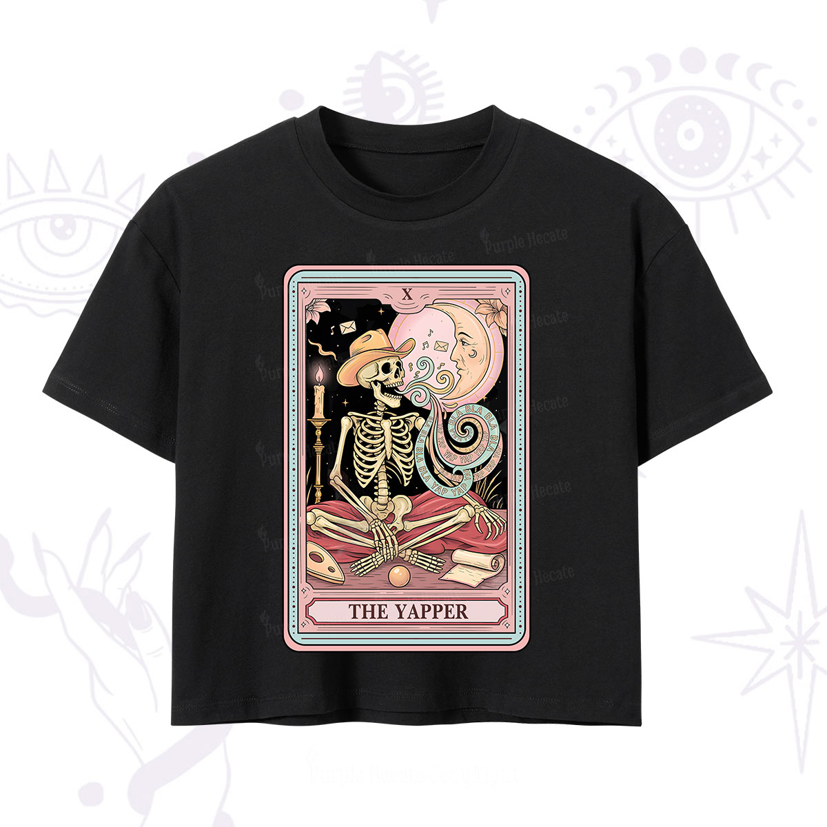 Purplehecate The Skeleton Yapper Tarot Crop T-Shirt