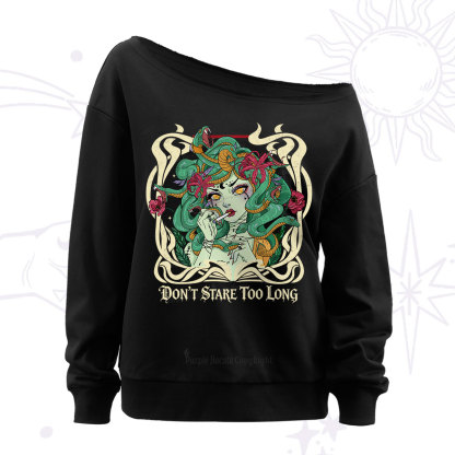 Purplehecate Don't Stare Too Long Off The Shoulder Sweatshirt