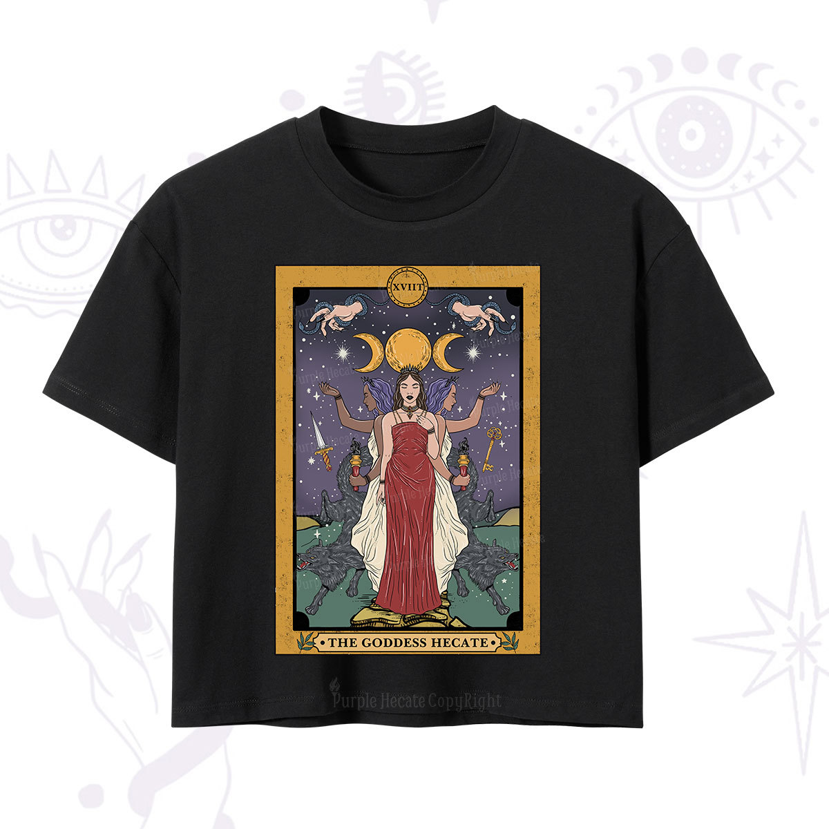 Purplehecate The Goddess Hecate Tarot Crop T-Shirt