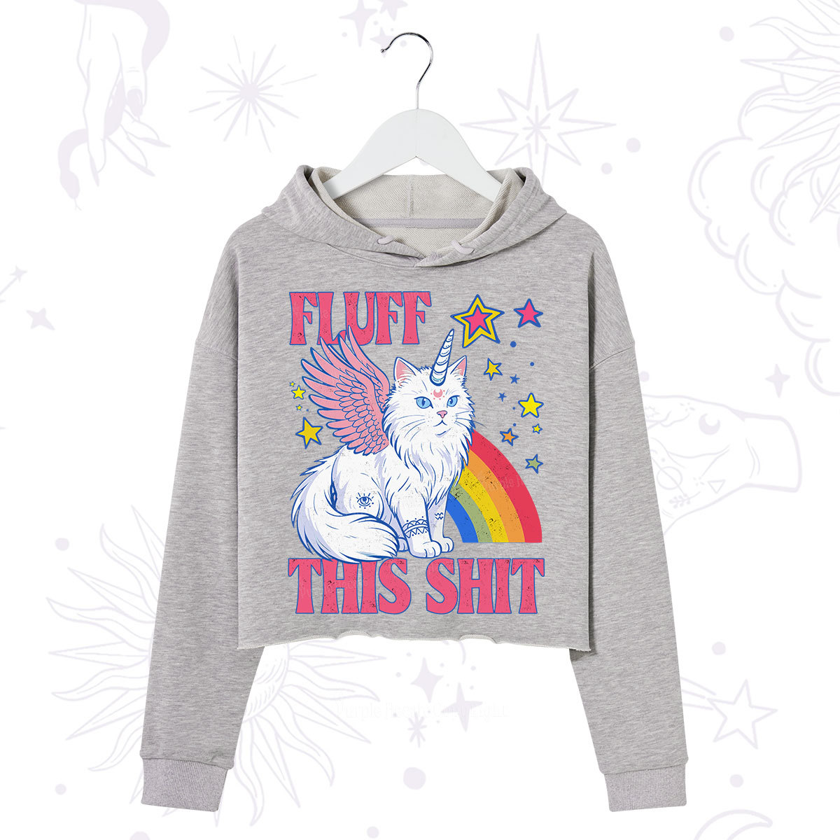 Purplehecate Fluff This Sh*t Cat Crop Hoodie