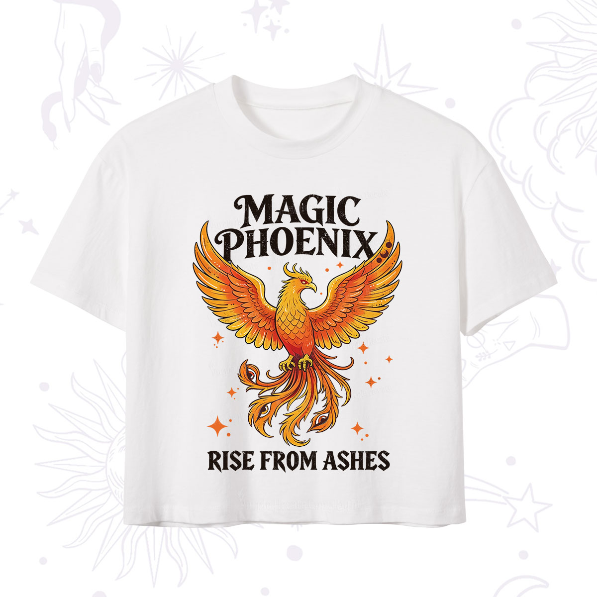 Purplehecate Magic Phoenix Rise From Ashes Crop T-Shirt