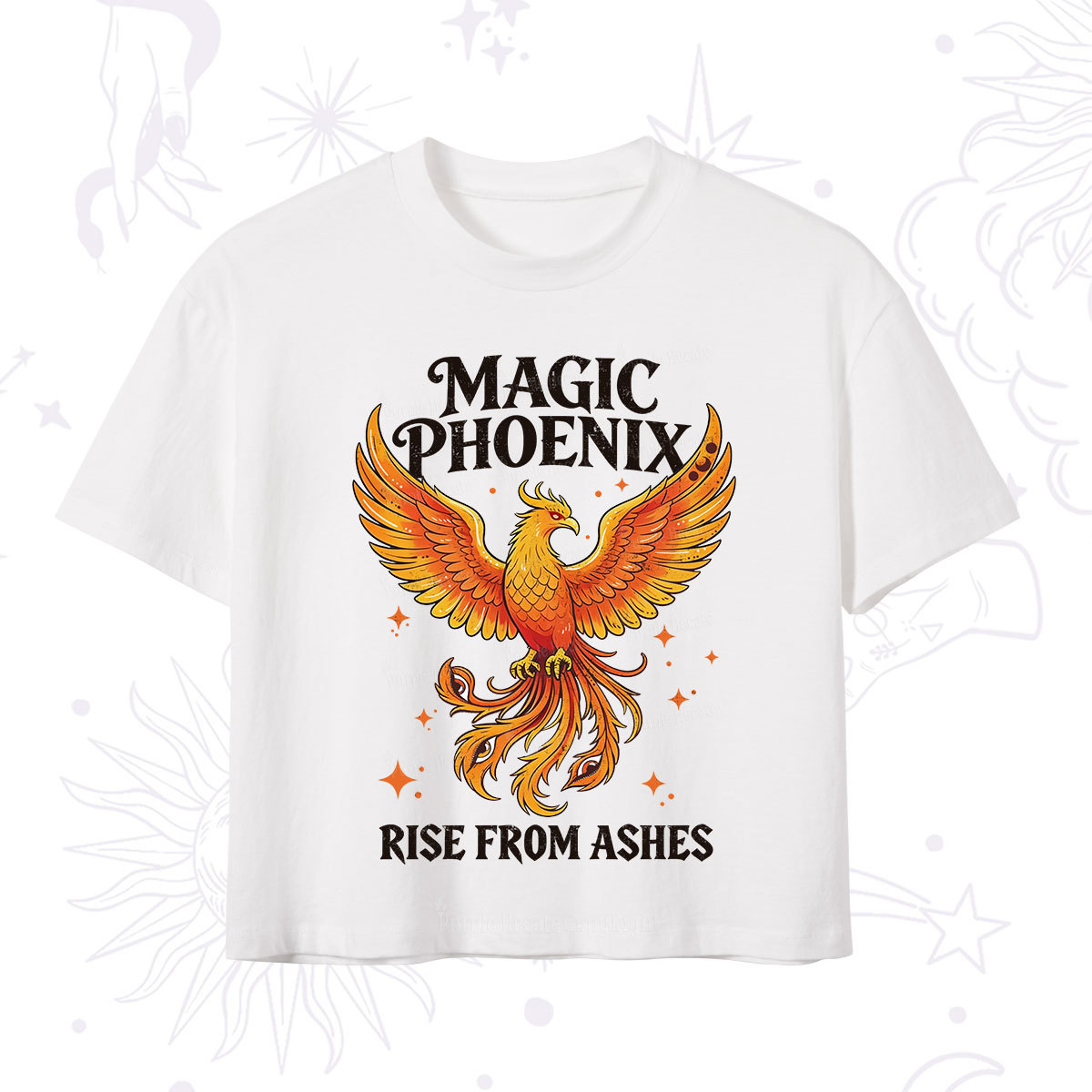 Purplehecate Magic Phoenix Rise From Ashes Crop T-Shirt