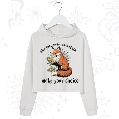 Purplehecate The Future Is Uncertain make Your Choice Crop Hoodie