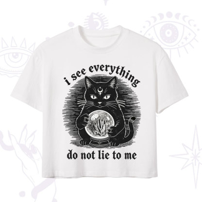 Purplehecate All Seeing Cat Crop T-Shirt