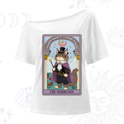 Purplehecate The Magician Cat Tarot One Shoulder T-Shirt