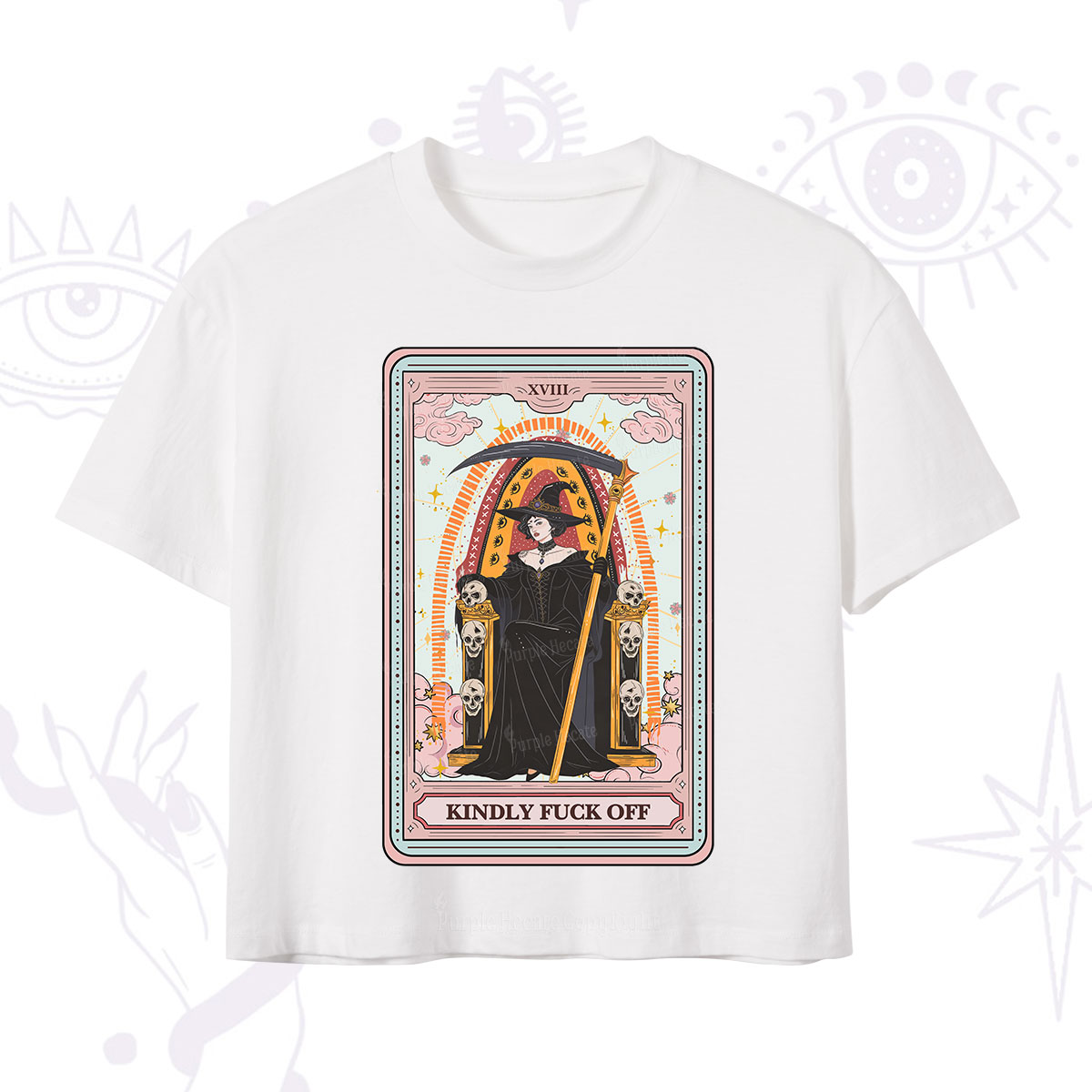 Purplehecate The Kindly Fuck Off Tarot Crop T-Shirt