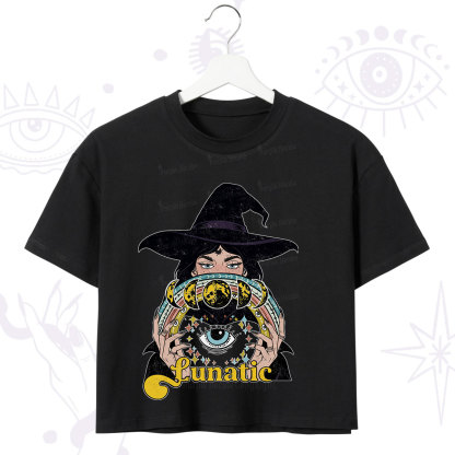 Purplehecate Witch of the Lunatic Moon Phase Crop T-Shirt