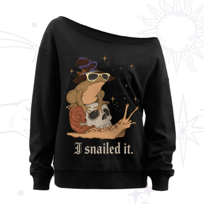 Purplehecate I Snailed It Off The Shoulder Sweatshirt