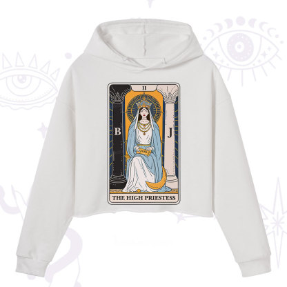 Purplehecate The High Priestess Tarot Card Crop Hoodie