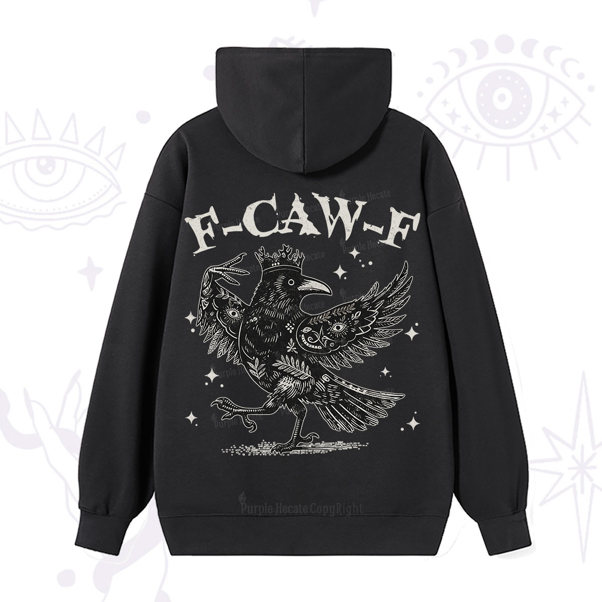 Purplehecate F-caw-f Funny Crow Hoodie