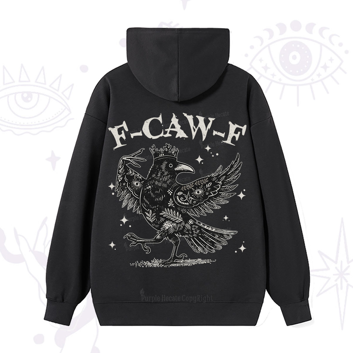 Purplehecate F-caw-f Funny Crow Hoodie
