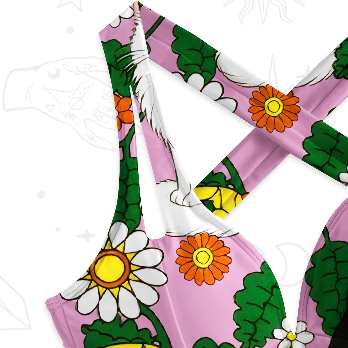 Purplehecate Daisy Cat Garden One-Piece Swimsuit