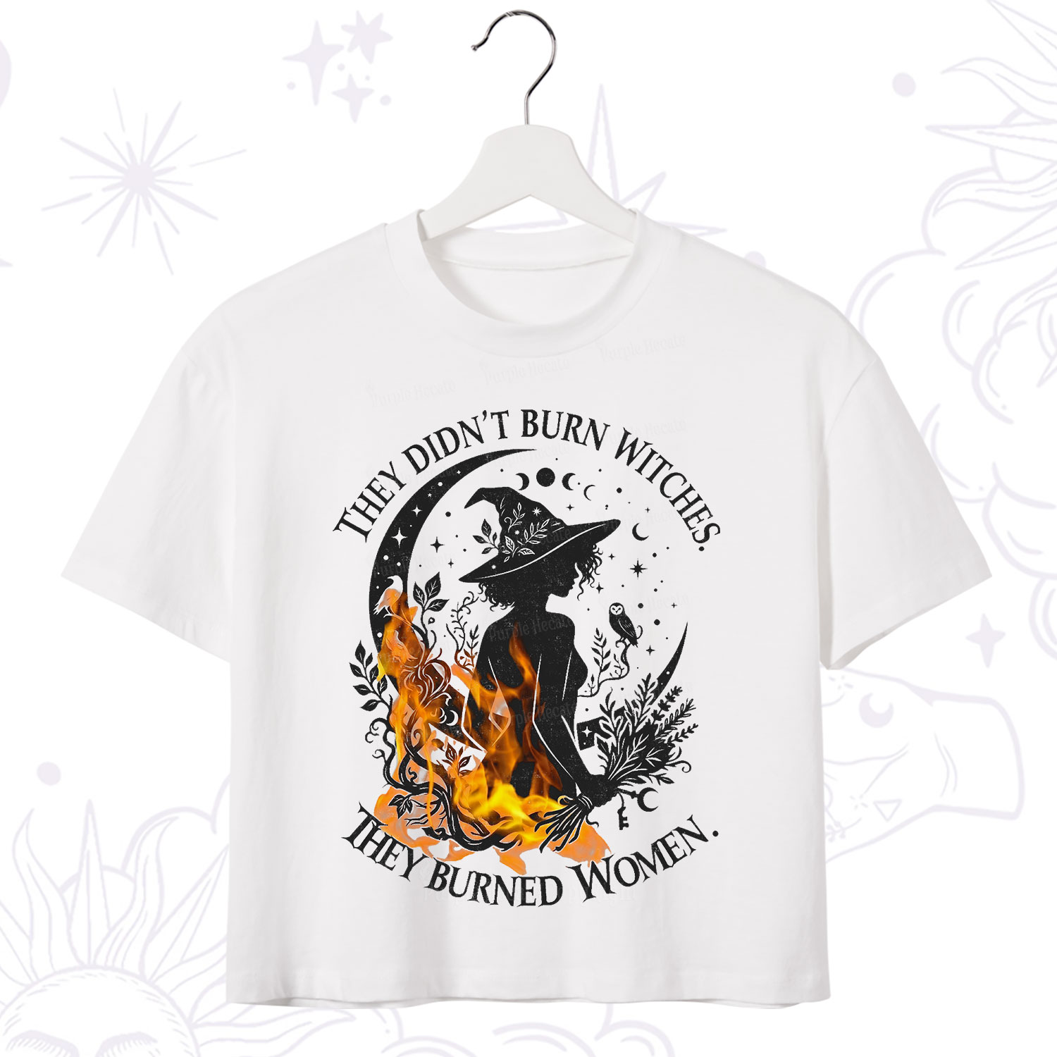 Purplehecate They Didn't Burn Witches Crop T-Shirt