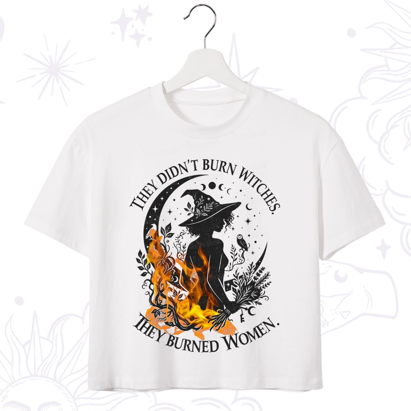 Purplehecate They Didn't Burn Witches Crop T-Shirt