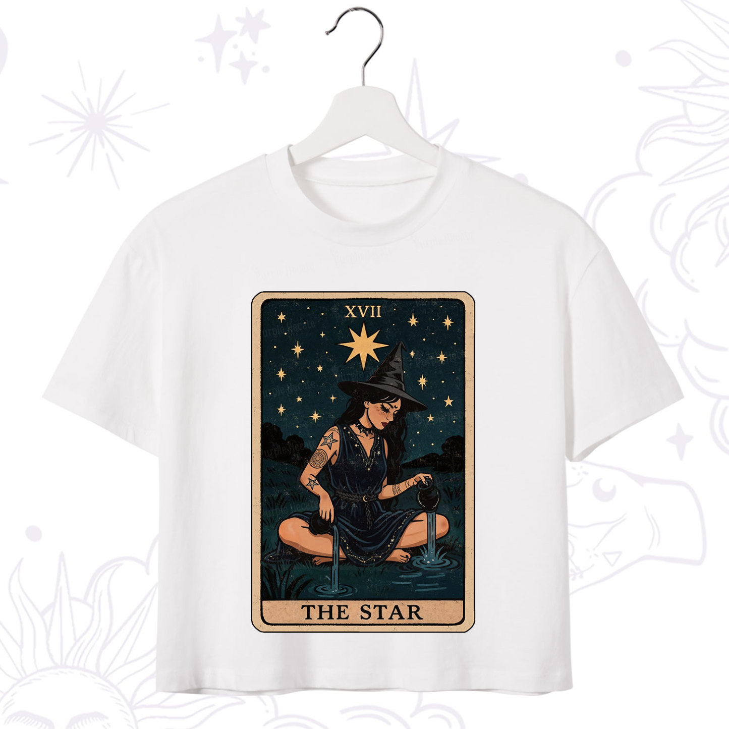 Purplehecate The Star Witch Tarot Crop T-Shirt