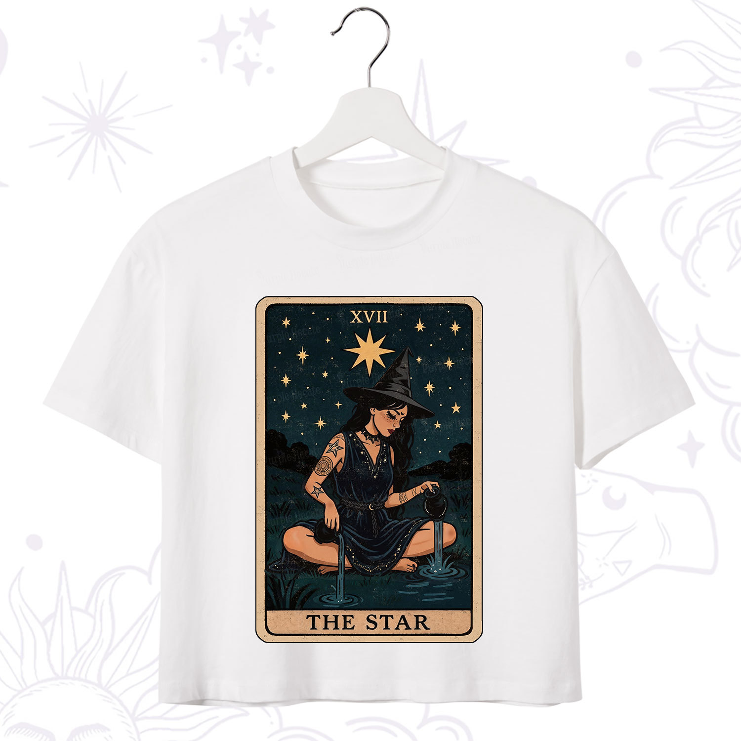 Purplehecate The Star Witch Tarot Crop T-Shirt