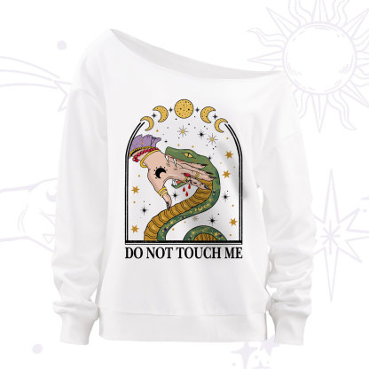 Purplehecate Do Not Touch Me Off The Shoulder Sweatshirt