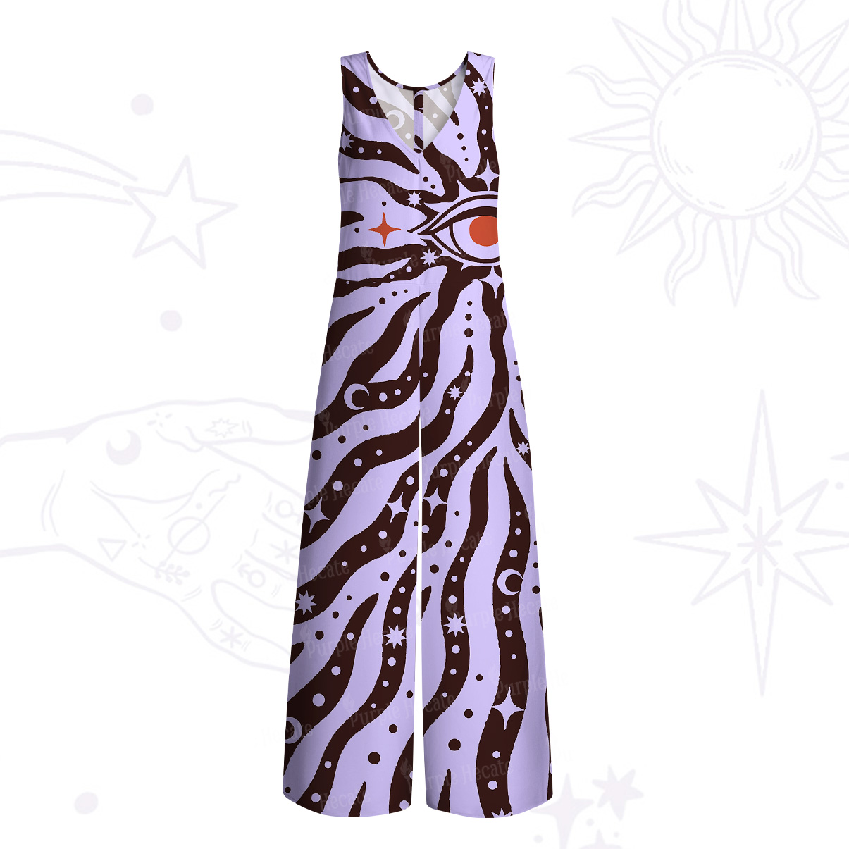 Purplehecate Green Vision Illusion Wide Leg Jumpsuit