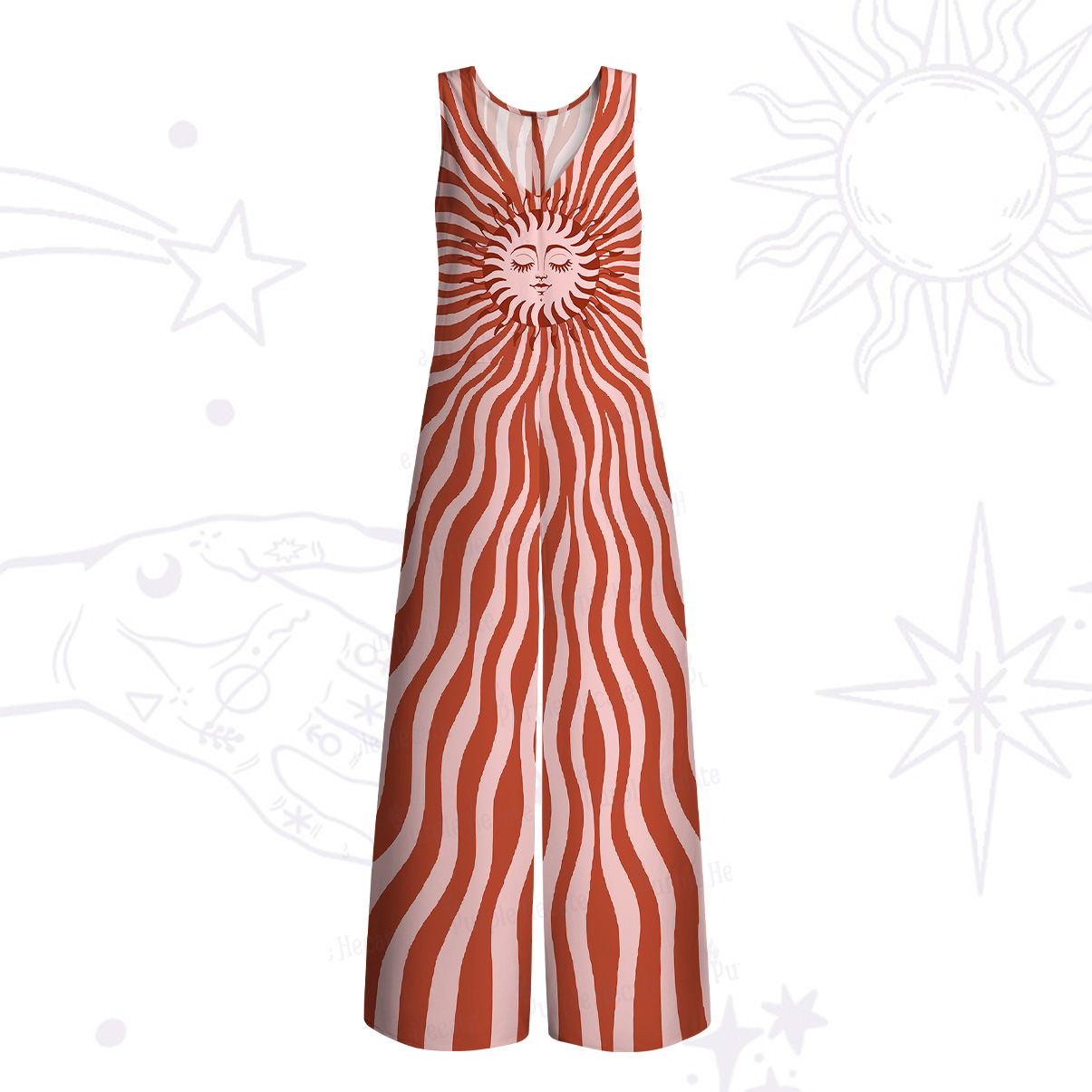 Purplehecate Radiance of the Sun Wide Leg Jumpsuit