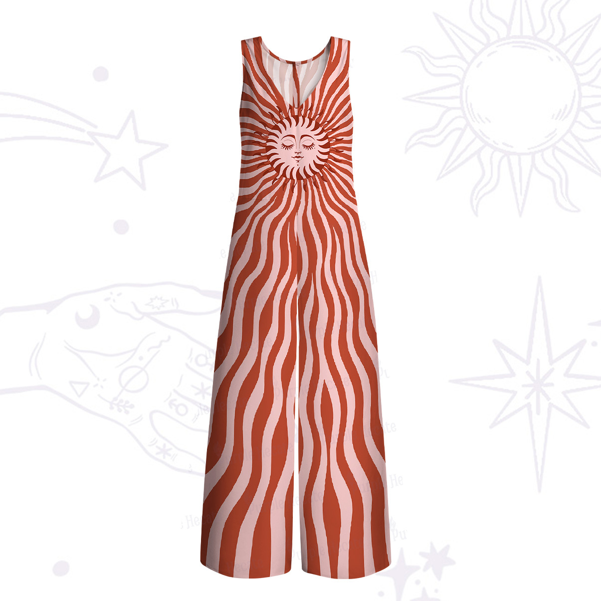 Purplehecate Radiance of the Sun Wide Leg Jumpsuit