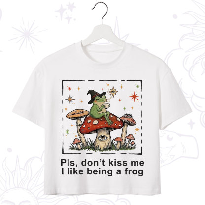Purplehecate Please Don't Kiss Me I like Being A Frog Crop T-Shirt
