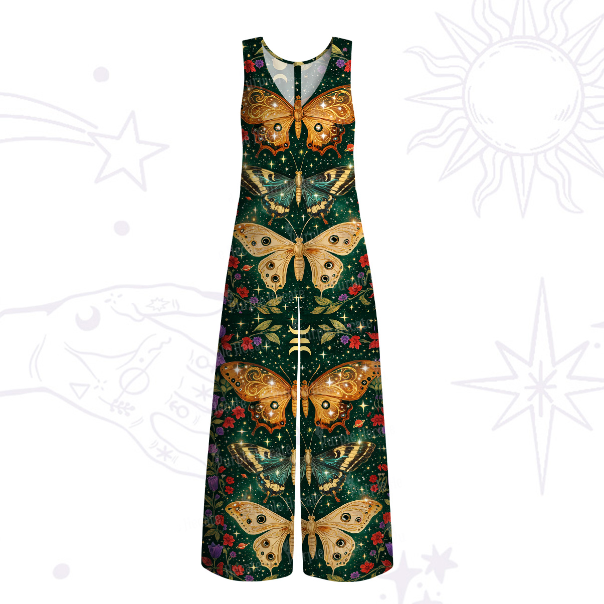 Purplehecate Mystic Butterfly Whisper Wide Leg Jumpsuit
