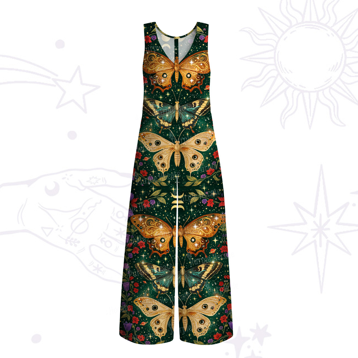Purplehecate Mystic Butterfly Whisper Wide Leg Jumpsuit