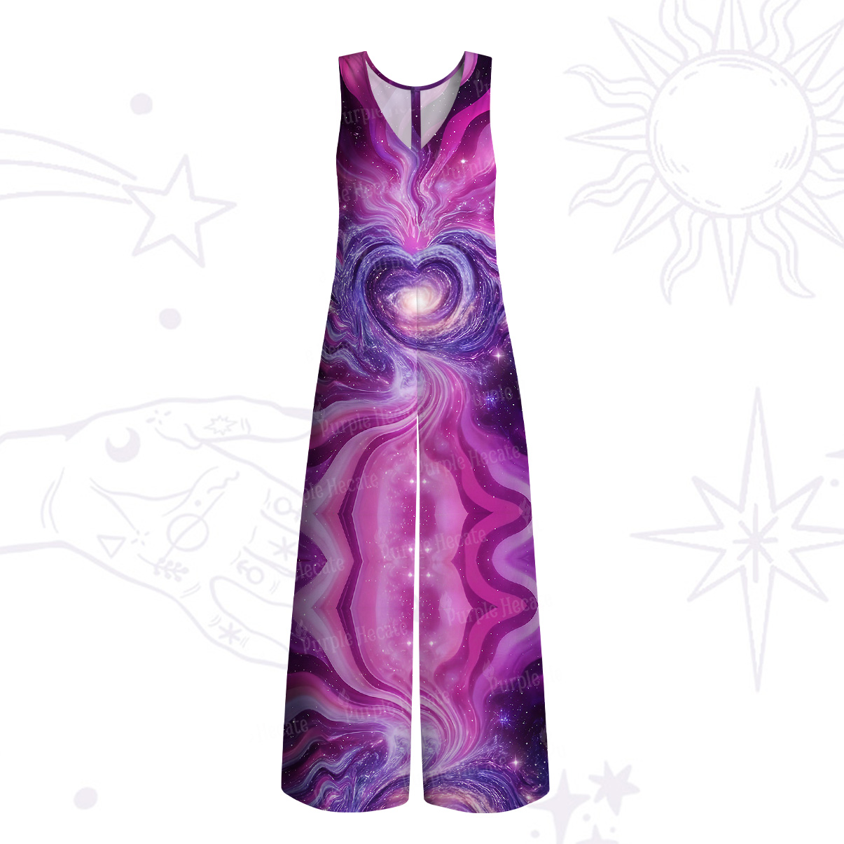 Purplehecate Galactic Heart Wide Leg Jumpsuit