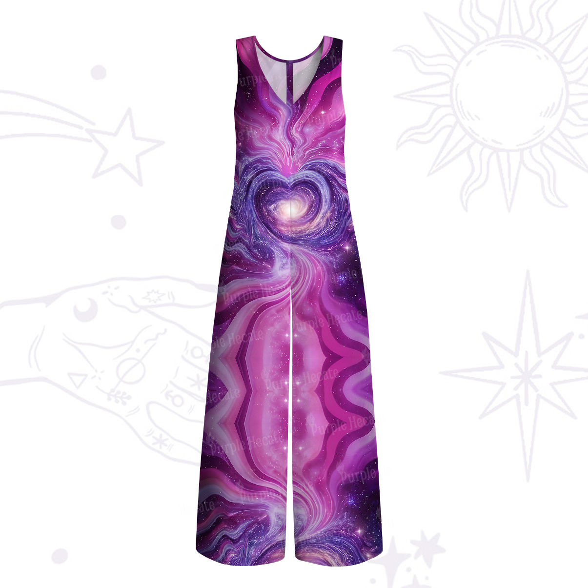 Purplehecate Galactic Heart Wide Leg Jumpsuit
