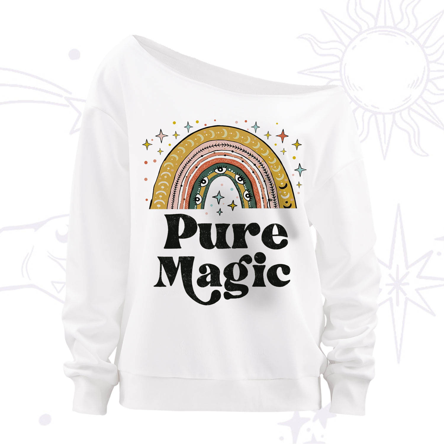 Purplehecate Pure Magic Off The Shoulder Sweatshirt