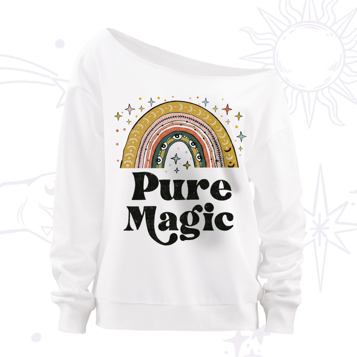 Purplehecate Pure Magic Off The Shoulder Sweatshirt