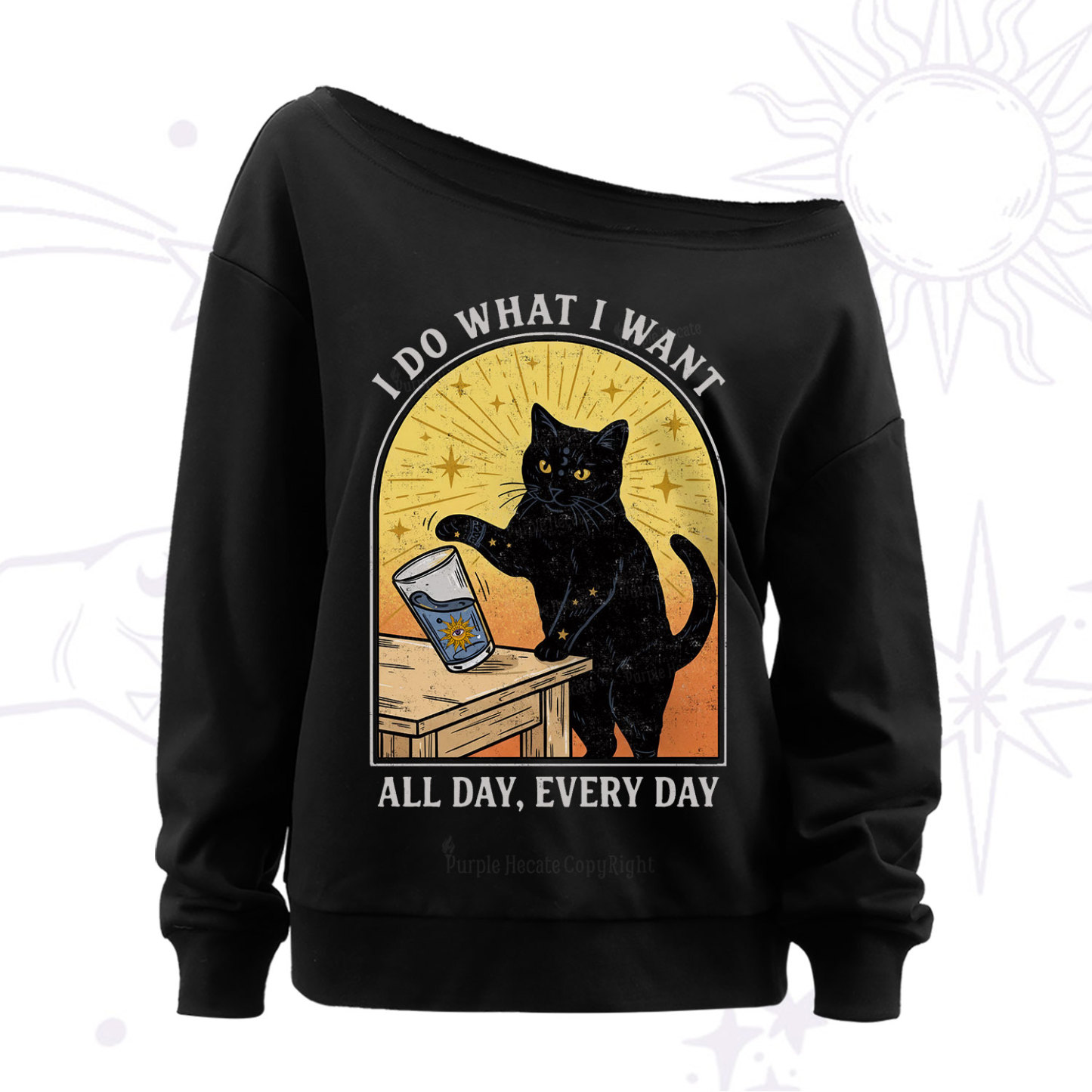 Purplehecate I Do What I What Off The Shoulder Sweat