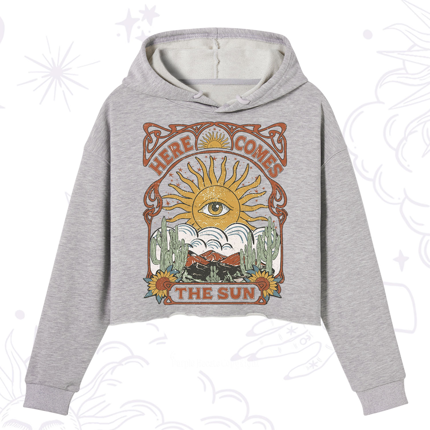Purplehecate Here Comes The Sun Crop Hoodie