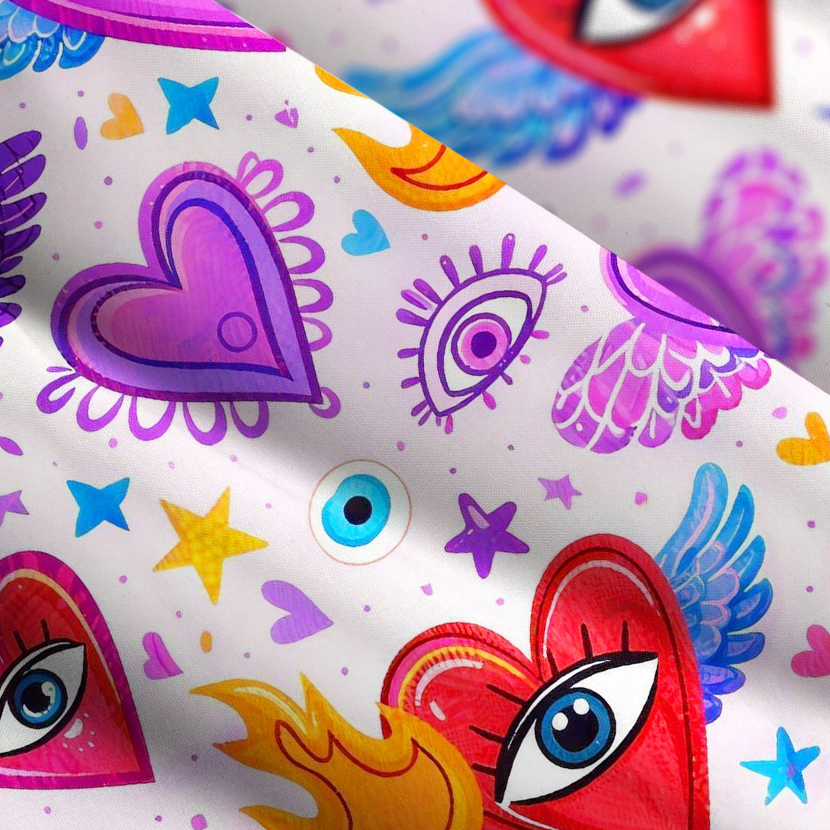 Purplehecate Mystic Heart Eye Wings Wide Straps Maxi Dress