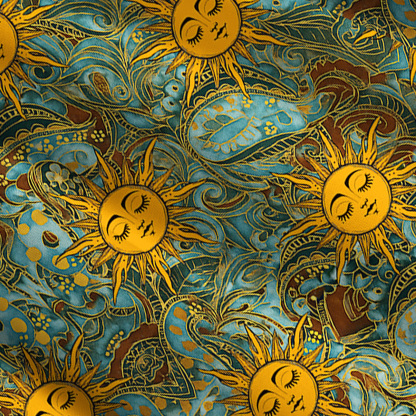 Purplehecate Golden Sun Wheel Convertible Maxi Skirt