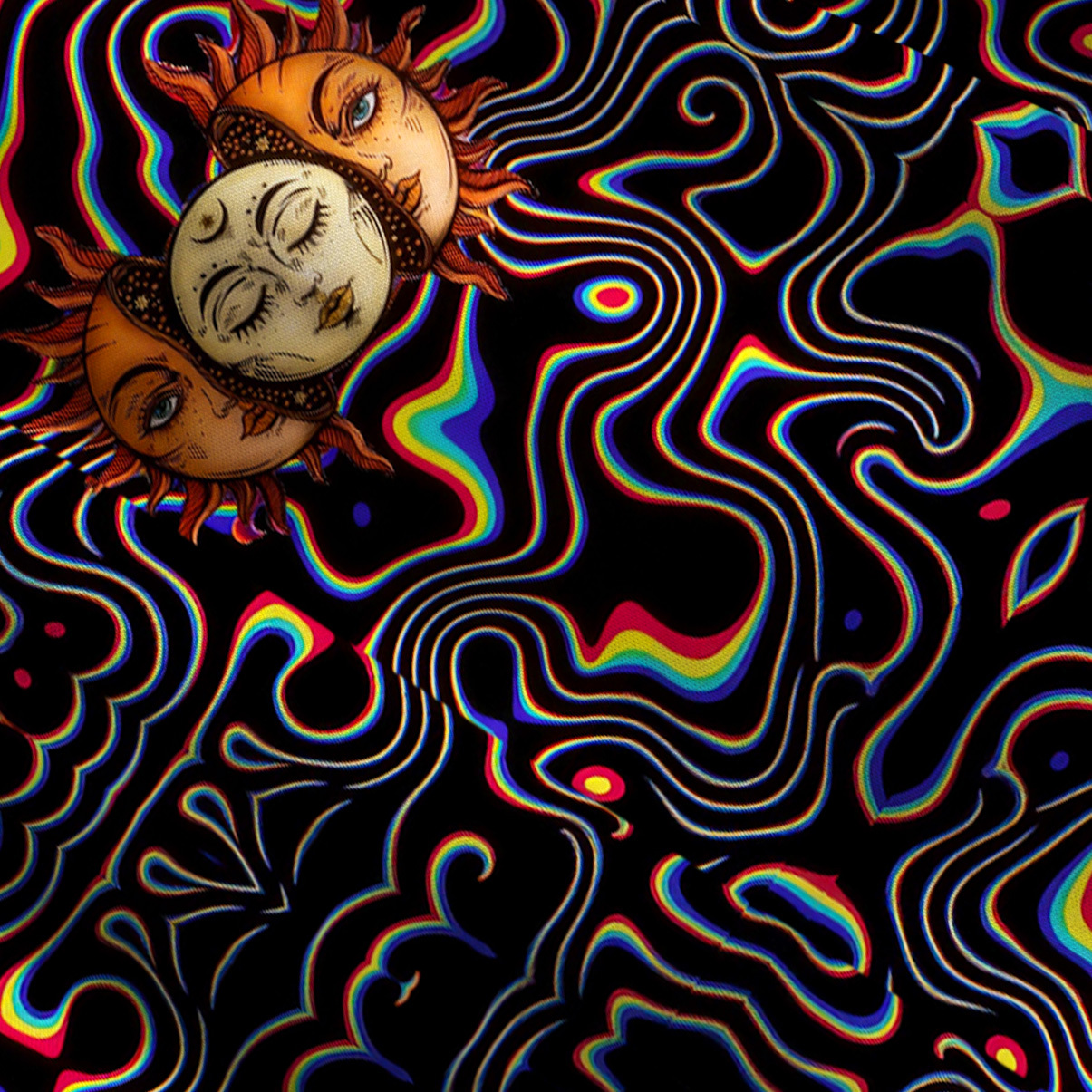 Purplehecate Psychedelic Sun and Moon Convertible Maxi Skirt