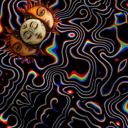 Purplehecate Psychedelic Sun and Moon Convertible Maxi Skirt