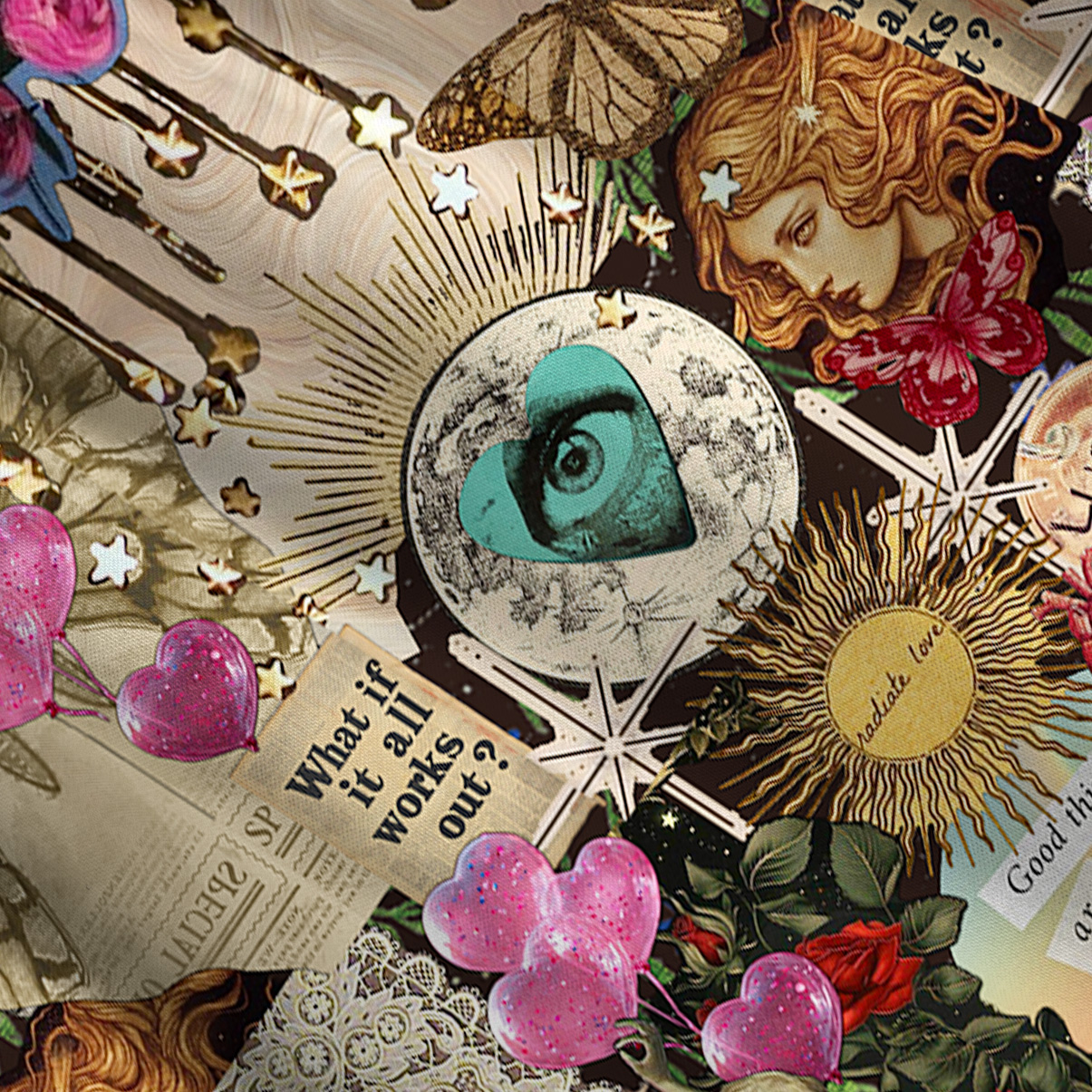 Purplehecate Lucky Me Sacred Heart Eye Convertible Maxi Skirt