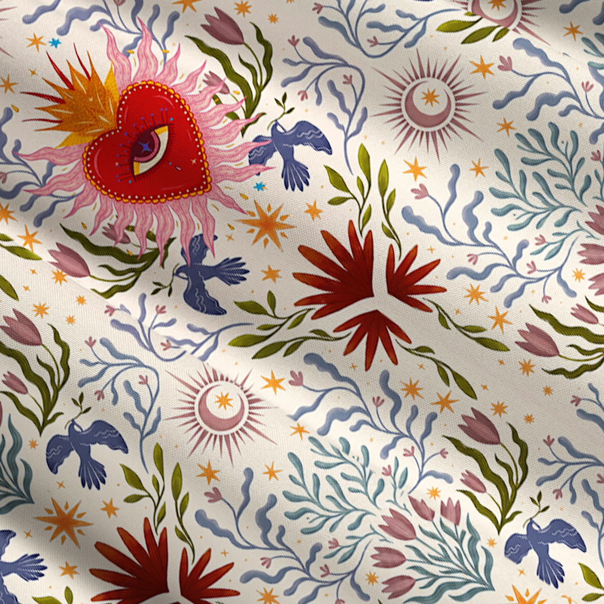 Purplehecate Sacred Flame Heart Convertible Maxi Skirt