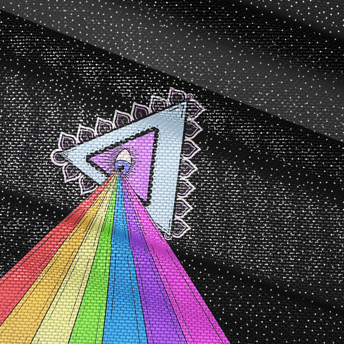 Purplehecate Prism of Rainbow Wavy Mesh Button Up Shirt