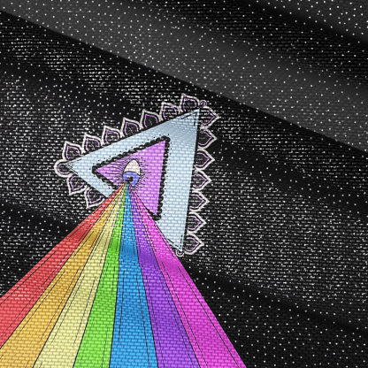 Purplehecate Prism of Rainbow Wavy Mesh Button Up Shirt