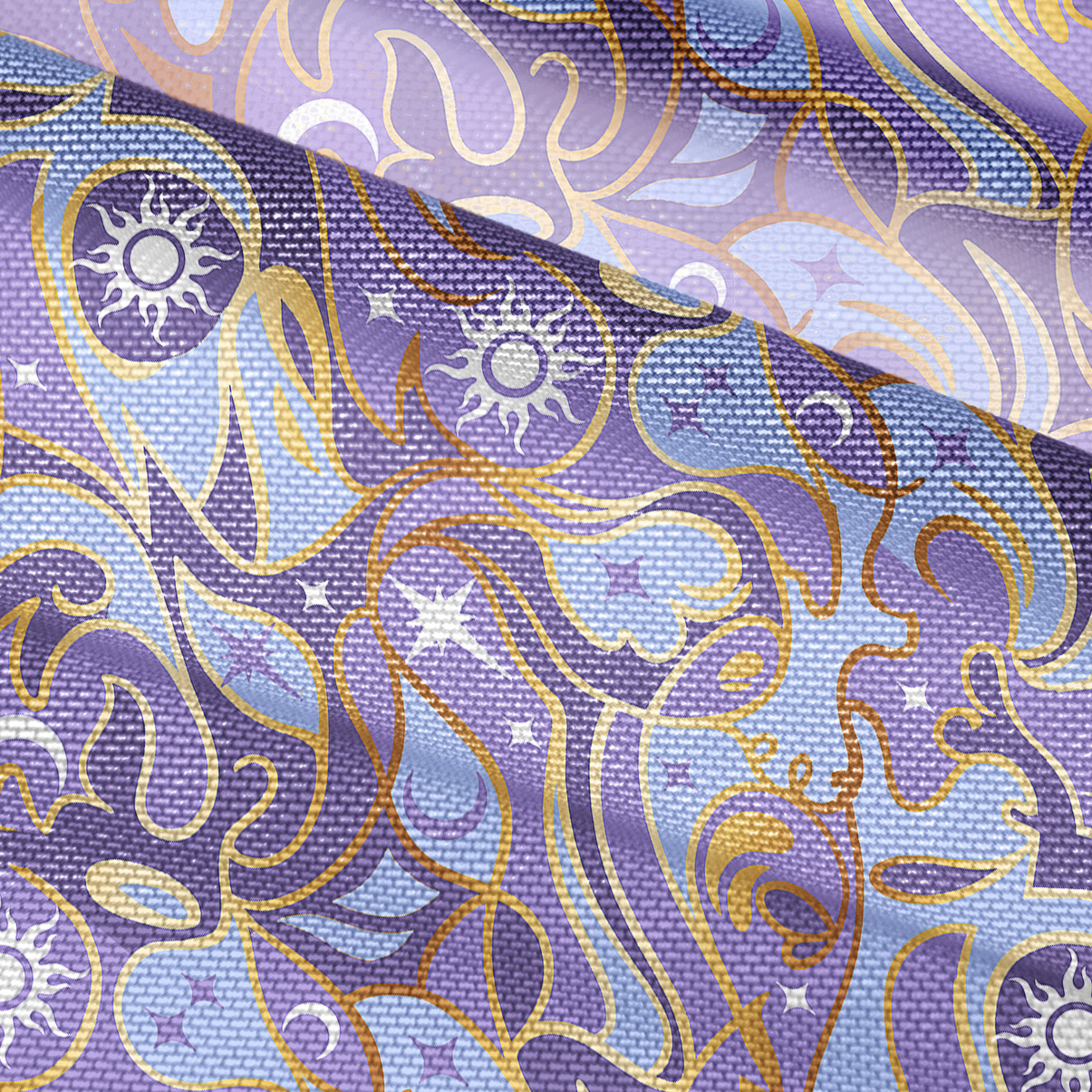 Purplehecate Divination Night Print Mesh Button Up Shirt