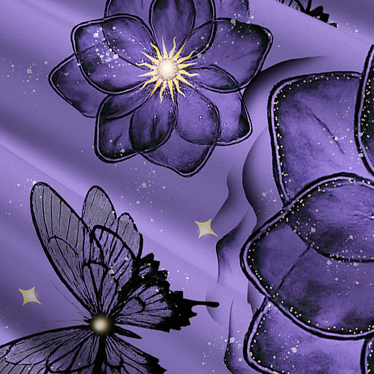 Purplehecate Moonlit Petals and Wings Convertible Maxi Skirt