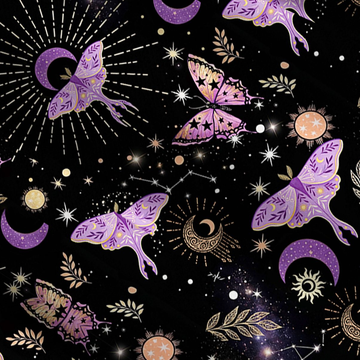 Purplehecate Starry Night Lunar Moth Convertible Maxi Skirt