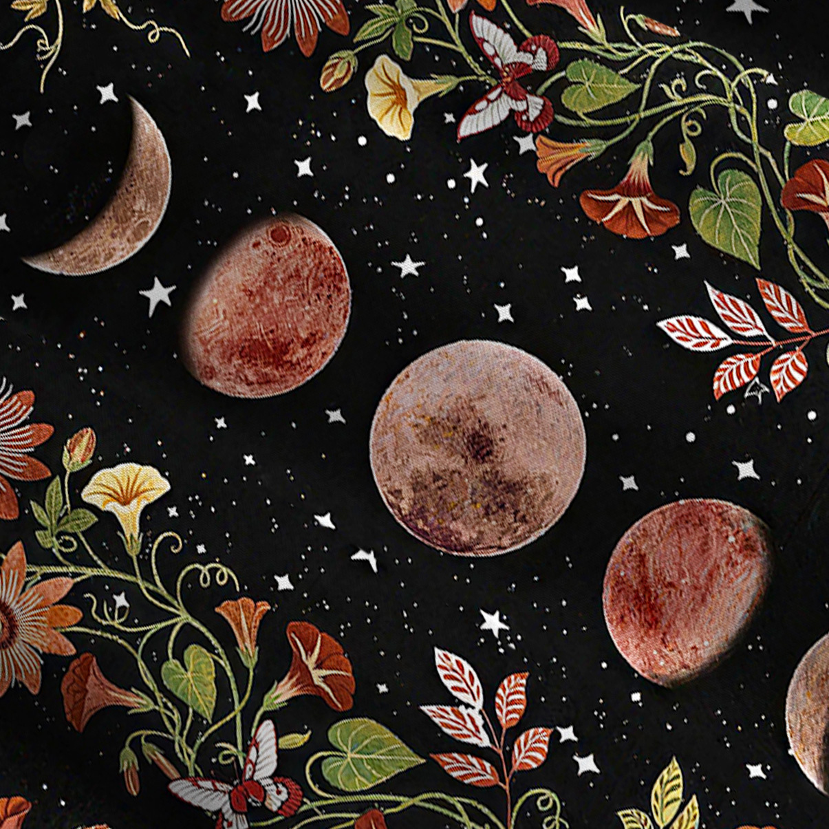 Purplehecate Moon Phase Floral Convertible Maxi Skirt