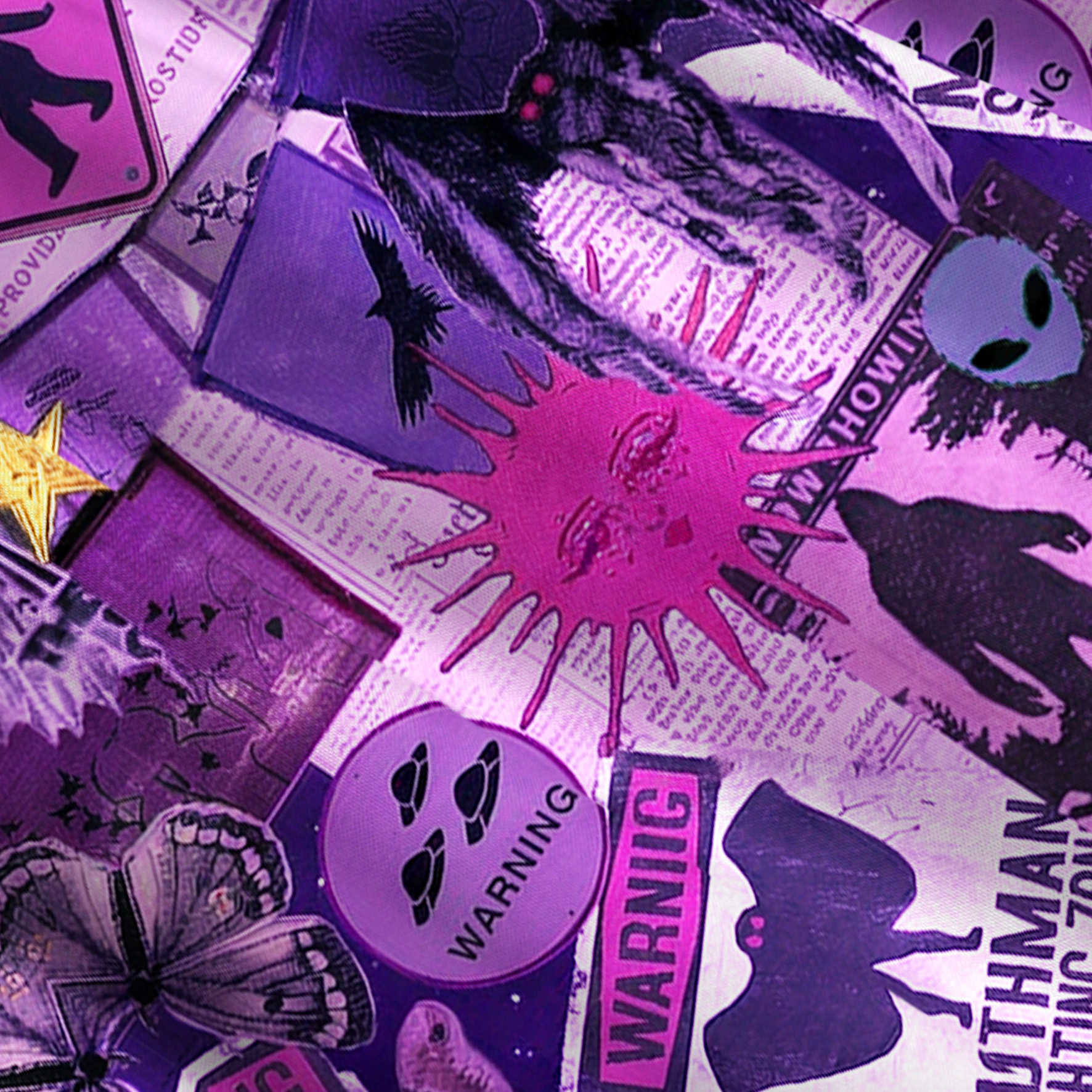 Purplehecate Cryptid Warning Collage Convertible Maxi Skirt